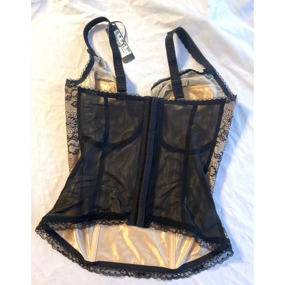 Fantasie 34 GG Corset New With Tags Sexy Lingerie See-through Back Lace Elastic - Picture 8 of 10
